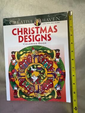 Creative Haven Christmas Designs Adult Coloring Book | Unused | 63 Festive Pages